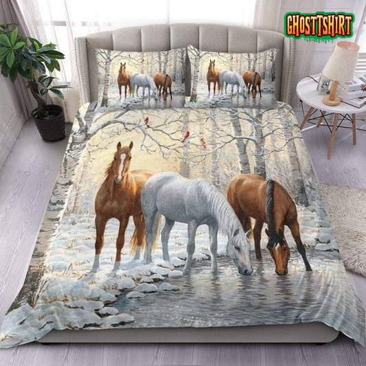 Beautiful Horse In The Winter Bedding Set