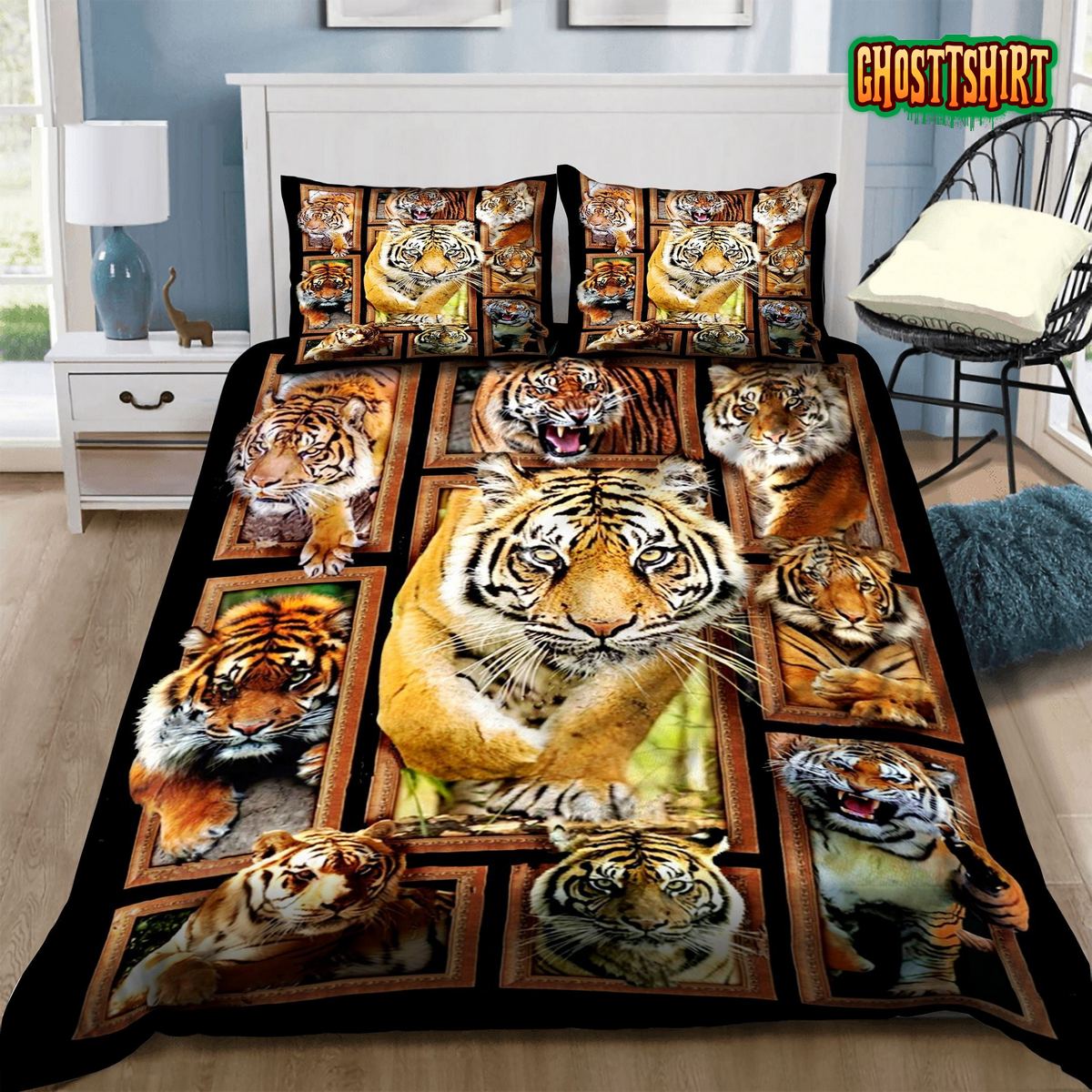 Beautiful Tiger Bed Sheets Duvet Cover Bedding Set