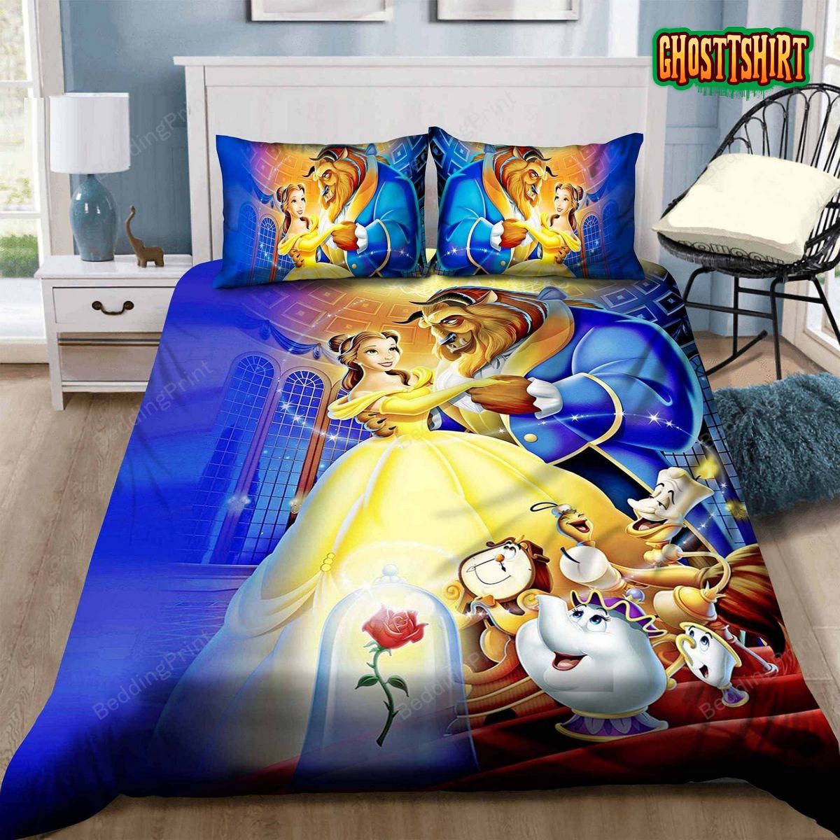 Beauty And The Beast Bedding Set Sleepy Duvet Cover & Pillow Cases