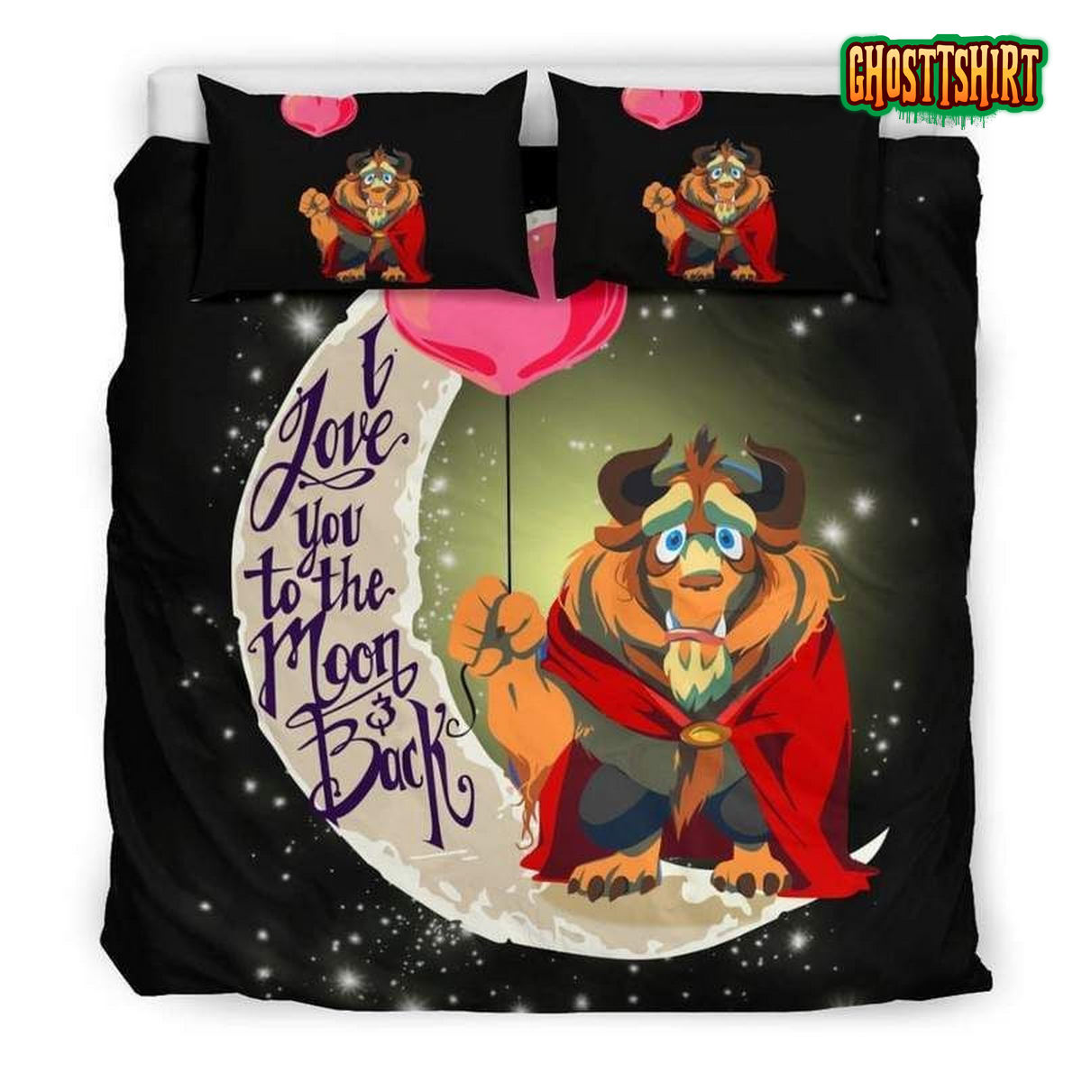 Beauty And The Beast I Love You To The Moon And Back Bedding Set
