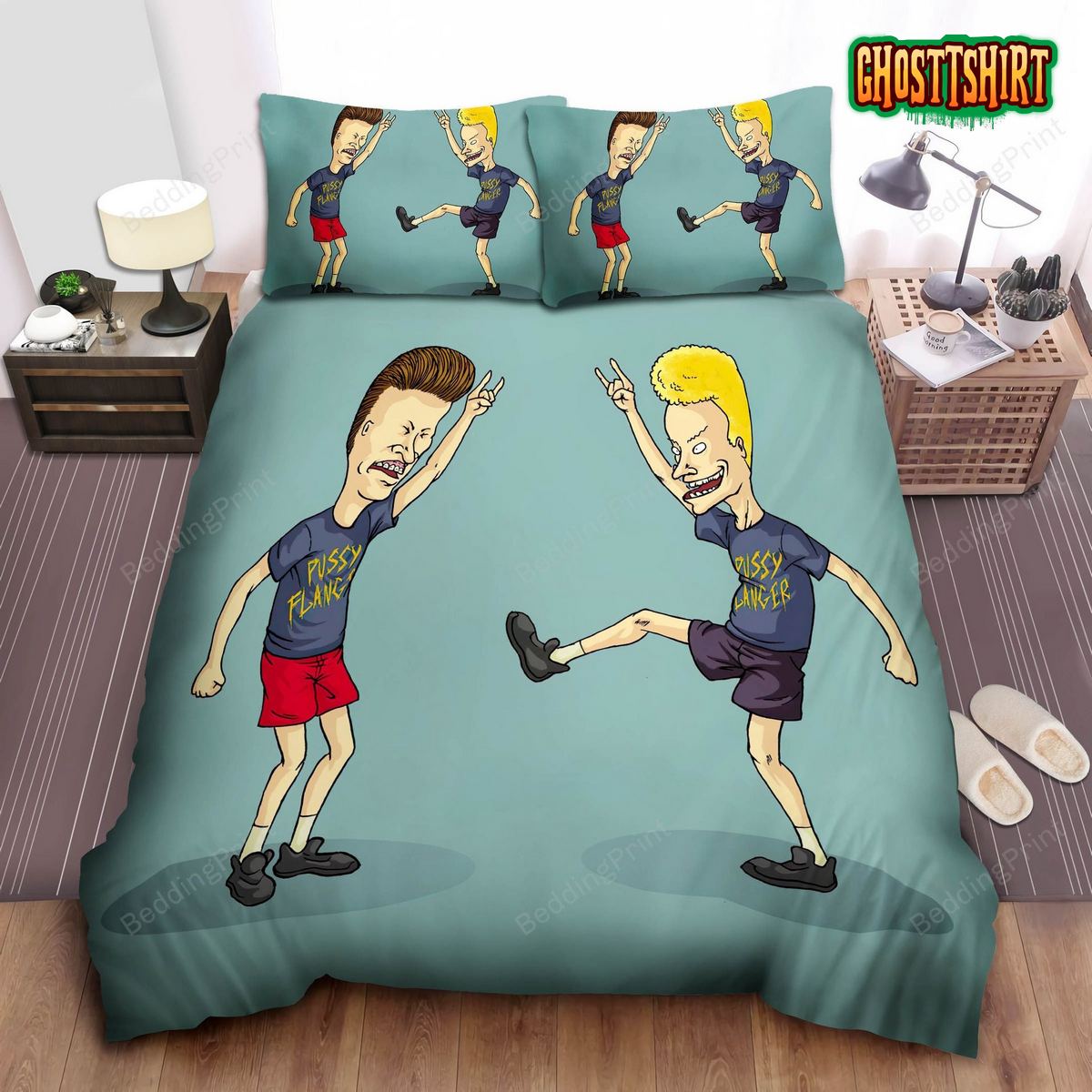 Beavis And Butthead Rock And Roll Bed Sheets Duvet Cover Bedding Set