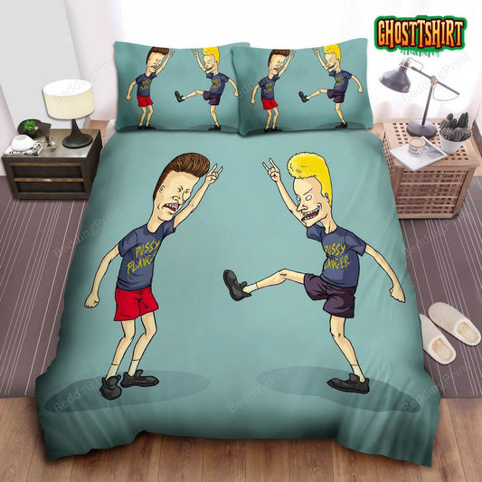 Beavis And Butthead Rock And Roll Bed Sheets Duvet Cover Bedding Set