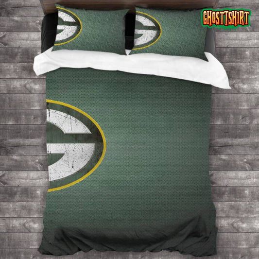 Bedding Sets with 3 Pieces Green Bay Packers Logo Bedding Set 3PCS Duvet Cover Pillowcases Comforter Cover