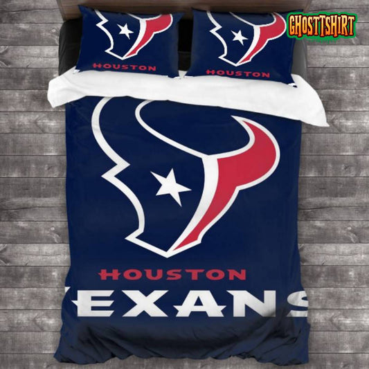 Bedding Sets with 3 Pieces Houston Texans Logo Bedding Set 3PCS Duvet Cover