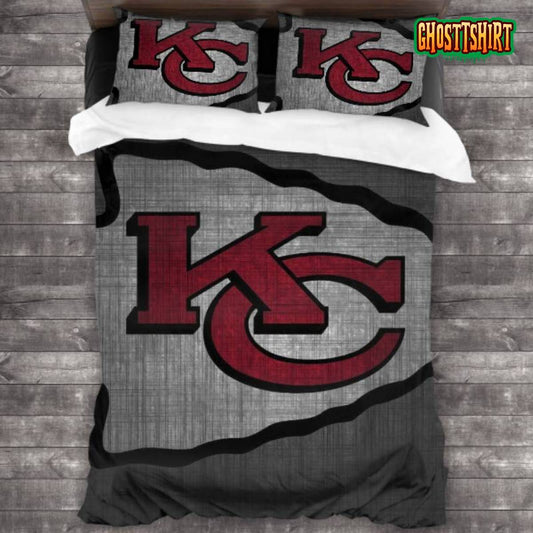 Bedding Sets with 3 Pieces Kansas City Chiefs Logo Bedding Set 3PCS Duvet Cover Pillowcases Comforter Cover