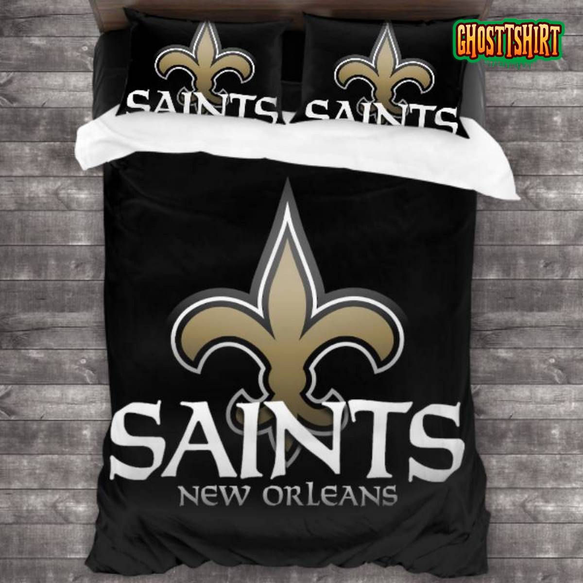 Bedding Sets with 3 Pieces New Orleans Saints Logo Bedding Set 3PCS Duvet Cover Pillowcases Comforter Cover