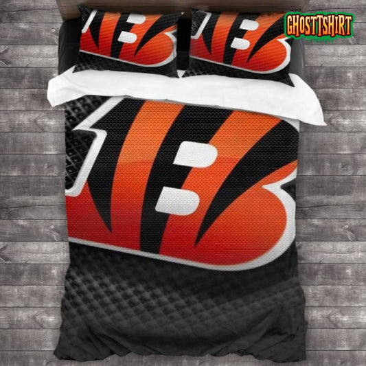 Bedding Sets with 3 Pieces NFL Cincinnati Bengals Logo Bedding Set 3PCS Duvet Cover Pillowcases Comforter Cover