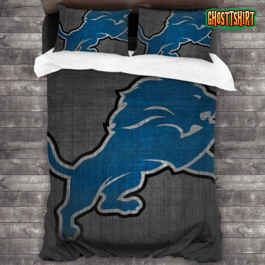 Bedding Sets with 3 Pieces NFL Detroit Lions Logo Bedding Set 3PCS Duvet Cover Pillowcases Comforter Cover