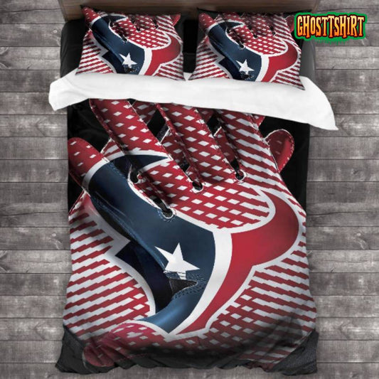 Bedding Sets with 3 Pieces NFL Houston Texans Logo Bedding Set 3PCS Duvet Cover Pillowcases Comforter Cover