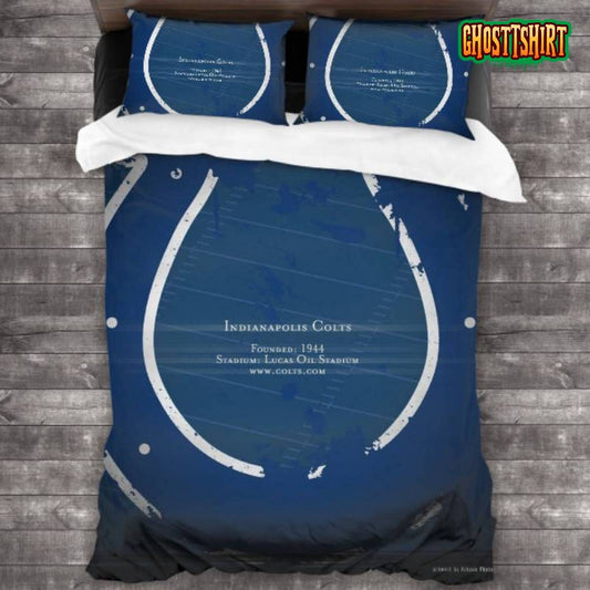 Bedding Sets with 3 Pieces NFL Indianapolis Colts Logo Bedding Set 3PCS Duvet Cover Pillowcases Comforter Cover
