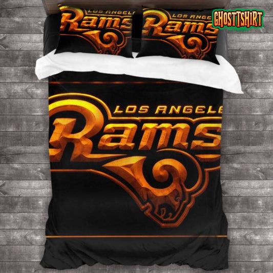 Bedding Sets with 3 Pieces NFL Los Angeles Rams Logo Bedding Set 3PCS Duvet Cover Pillowcases Comforter Cover