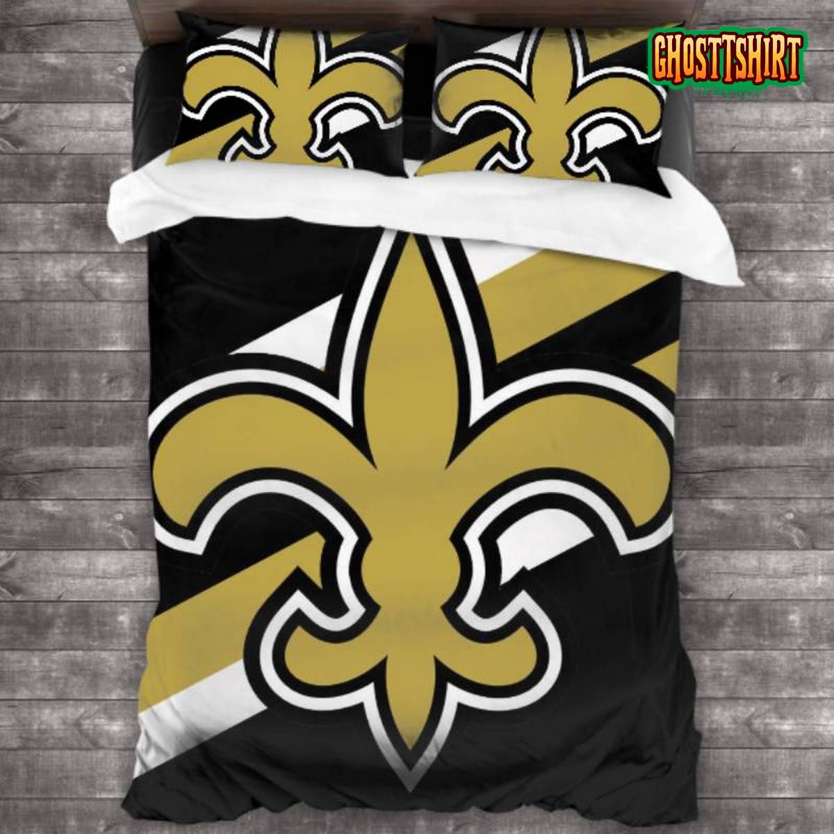 Bedding Sets with 3 Pieces NFL New Orleans Saints Logo Bedding Set 3PCS Duvet Cover Pillowcases Comforter Cover