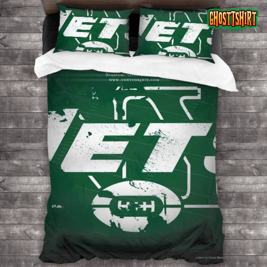Bedding Sets with 3 Pieces NFL New York Jets Logo Bedding Set 3PCS Duvet Cover Pillowcases Comforter Cover