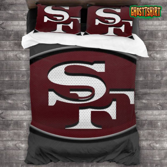 Bedding Sets with 3 Pieces NFL San Francisco 49ers Logo Bedding Set 3PCS Duvet Cover Pillowcases Comforter Cover