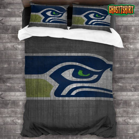 Bedding Sets with 3 Pieces NFL Seattle Seahawks Logo Bedding Set 3PCS Duvet Cover Pillowcases Comforter Cover