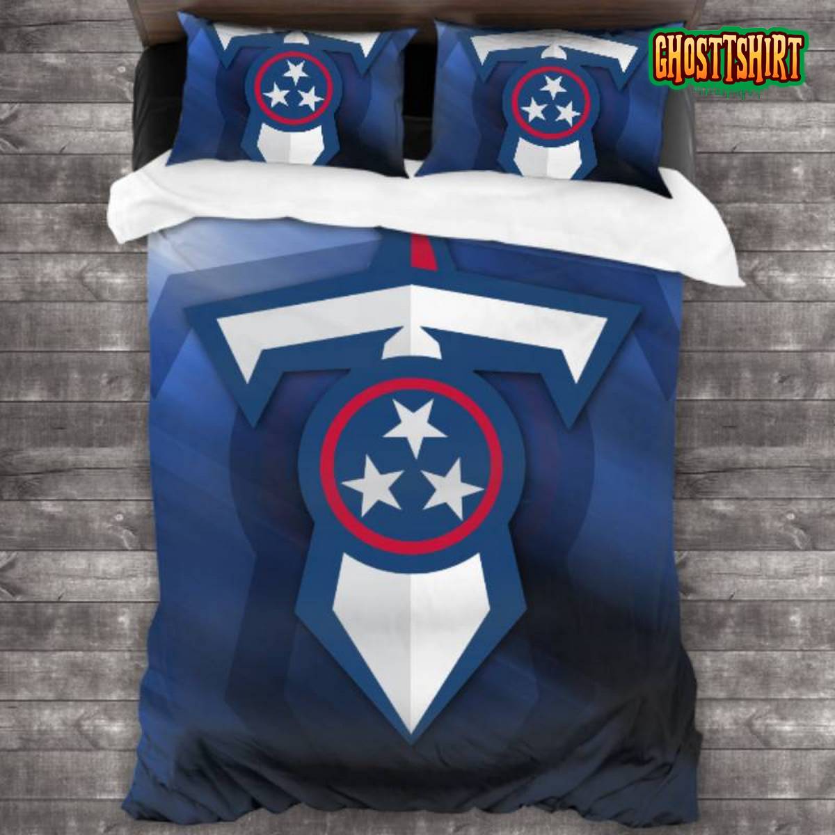 Bedding Sets with 3 Pieces NFL Tennessee Titans Logo Bedding Set 3PCS Duvet Cover Pillowcases Comforter Cover