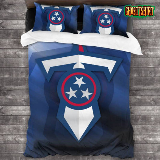 Bedding Sets with 3 Pieces NFL Tennessee Titans Logo Bedding Set 3PCS Duvet Cover Pillowcases Comforter Cover