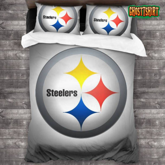 Bedding Sets with 3 Pieces Pittsburgh Steelers Logo Bedding Set 3PCS Duvet Cover Pillowcases Comforter Cover