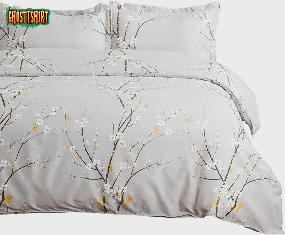 Bedsure Spring Bloom Pattern Bed Sheets Duvet Cover Bedding Set