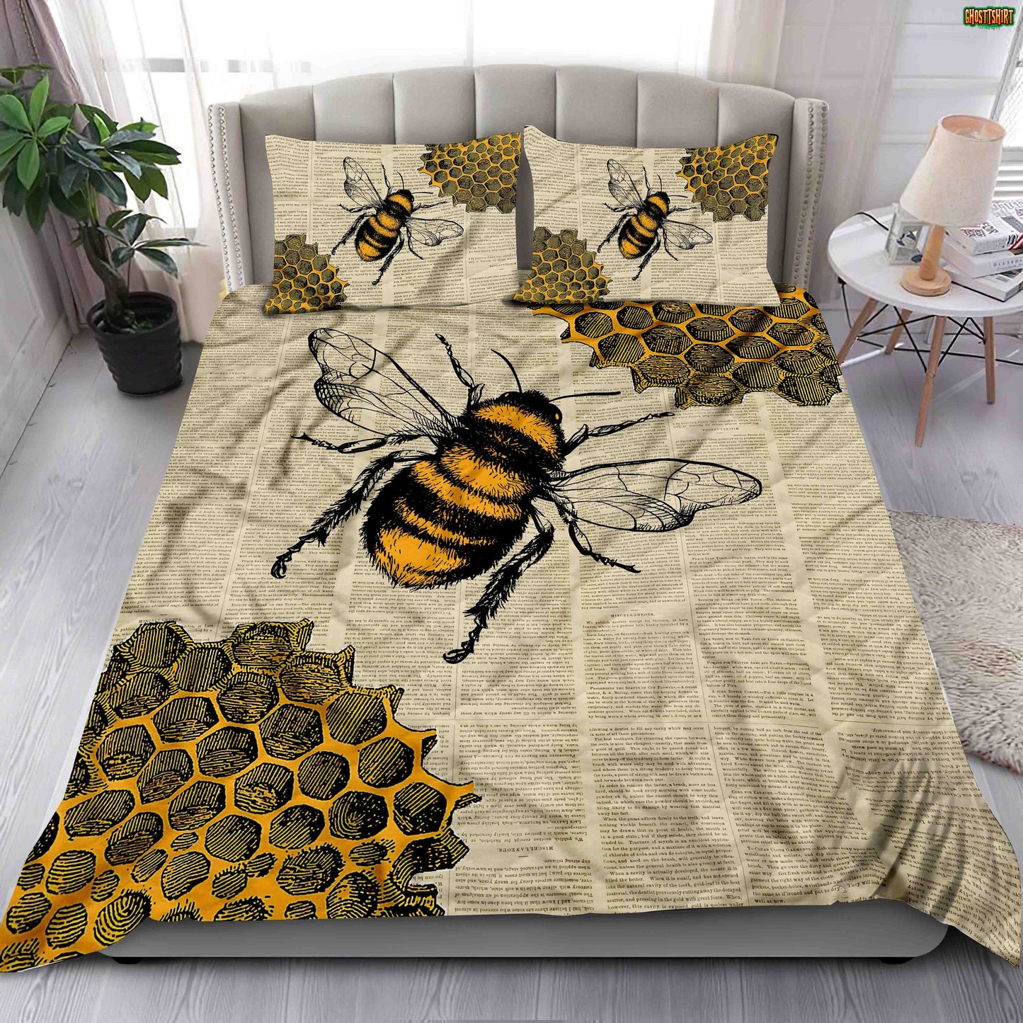 Bee Hive Newspaper Bedding Set