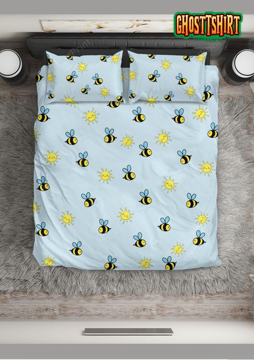 Bee Little Cute Sun Bed Sheets Duvet Cover Bedding Set