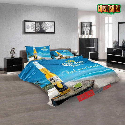 Beer Brand Corona 2v 3D Duvet Cover Bedding Set