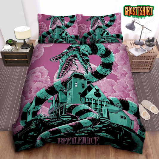 Beetlejuice Sandwombs & The Haunted House Bed Sheets Duvet Cover Bedding Set
