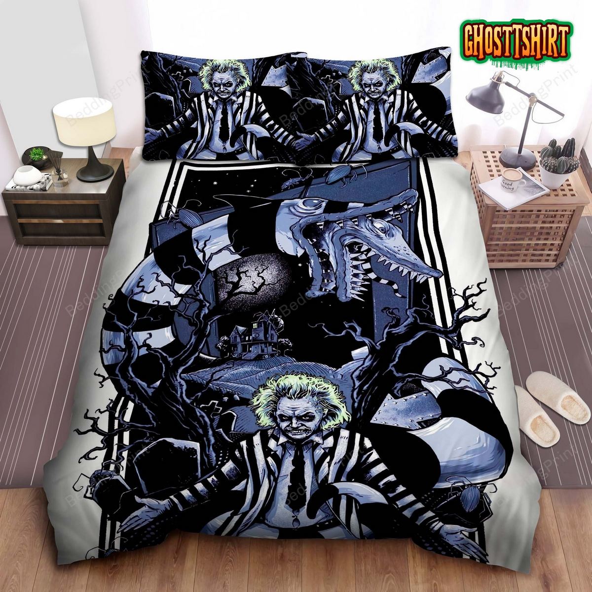 Beetlejuice & Sandworm Bed Sheets Duvet Cover Bedding Set
