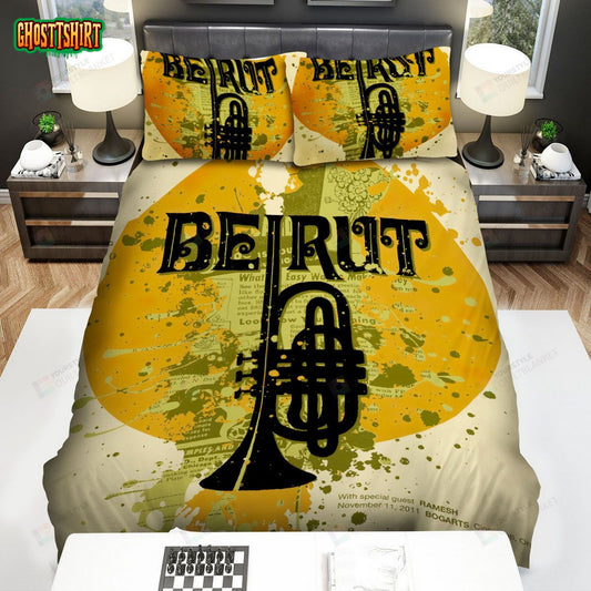 Beirut Band Cincinnati Concert Poster Bed Sheets Spread Comforter Duvet Cover Bedding Set