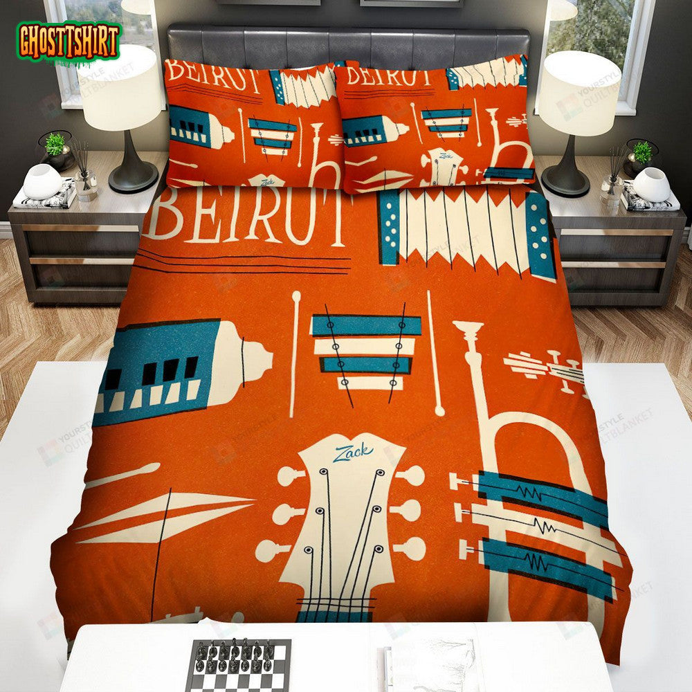 Beirut Band Instrument Art Bed Sheets Spread Comforter Duvet Cover Bedding Set