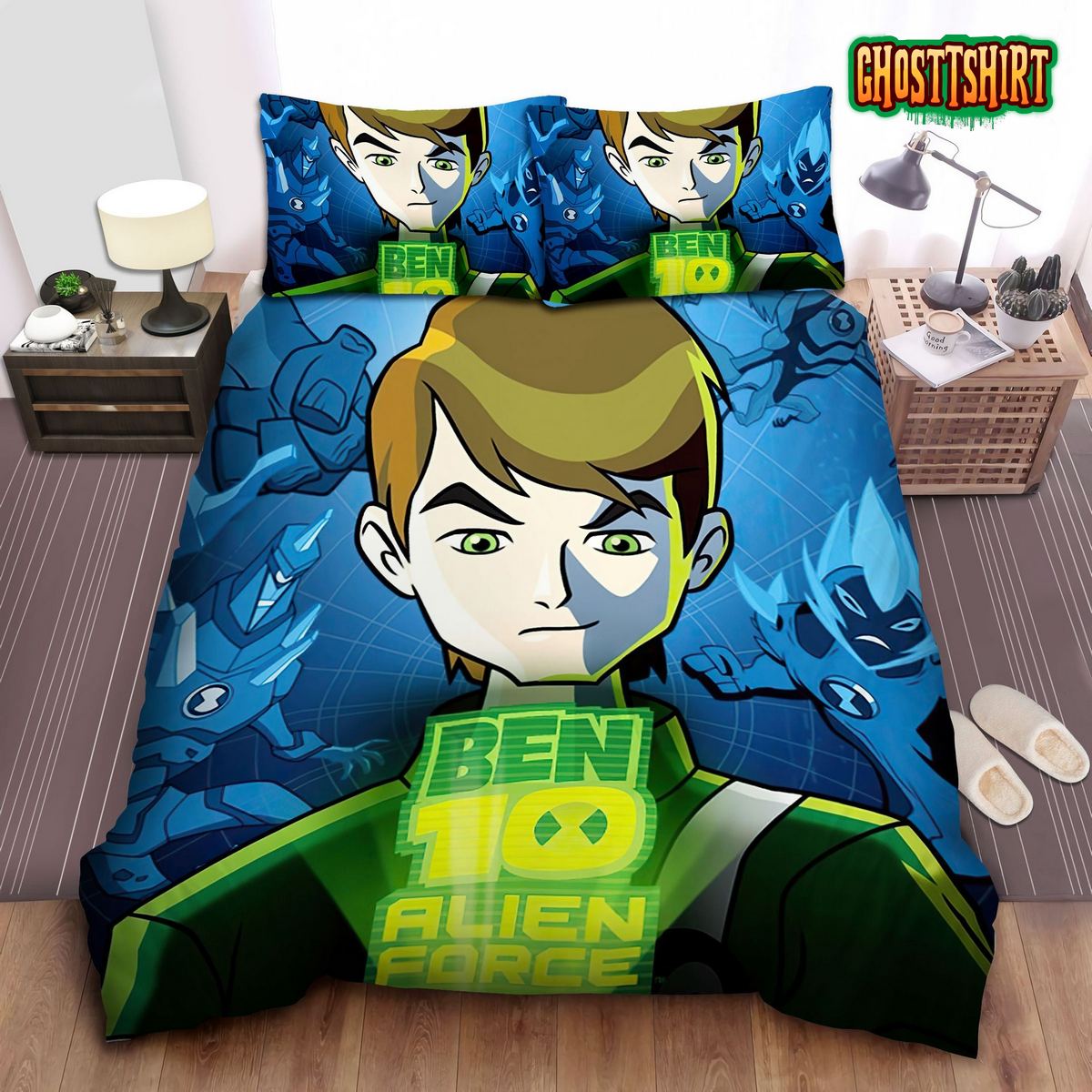 Ben 10, Alien Force Swampfire Chromastone Bed Sheets Duvet Cover Bedding Set