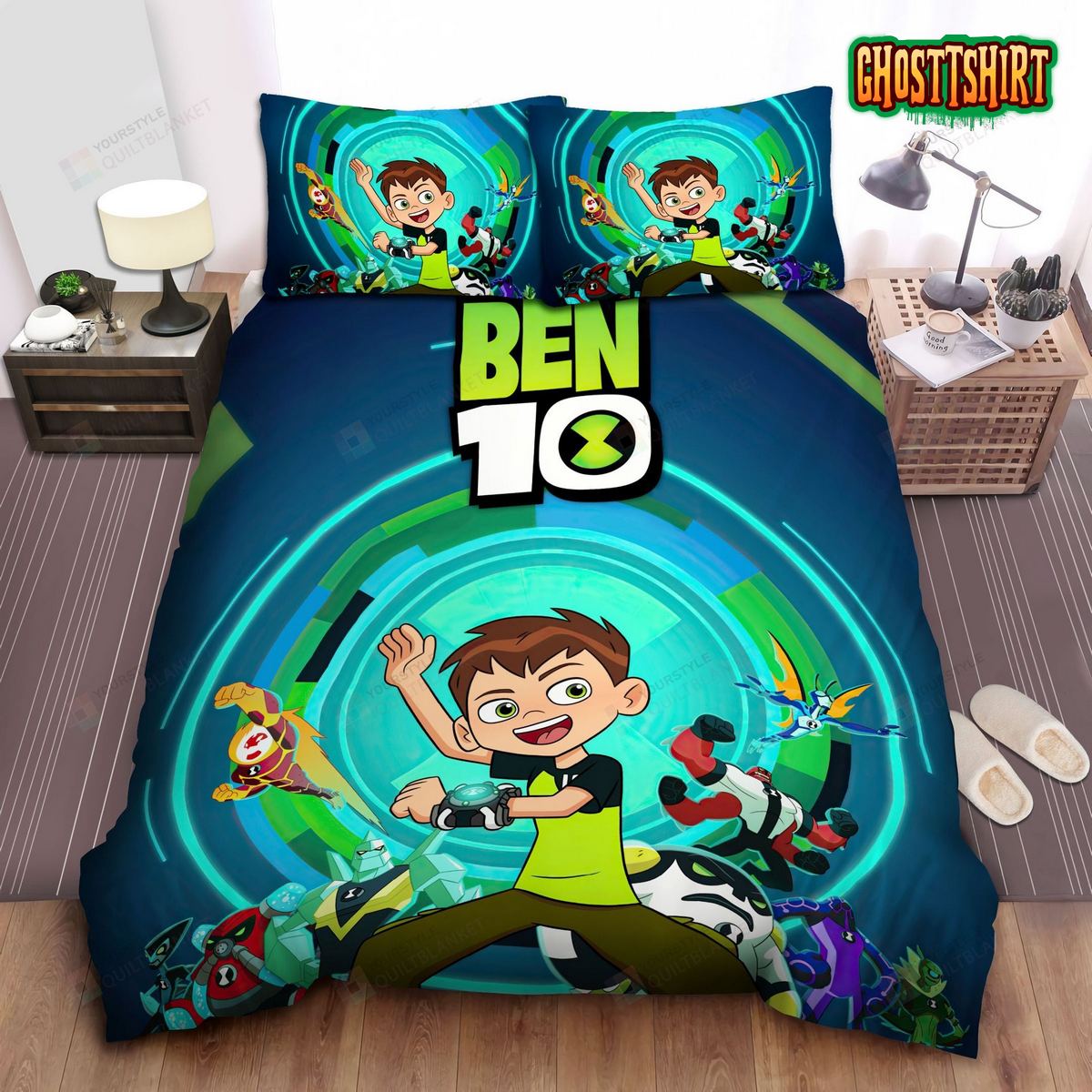 Ben 10, Cannonbolt And Diamondhead Get Your Back Bed Sheets Duvet Cover Bedding Set