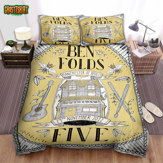Ben Folds Five Band Brown Art Bed Sheets Duvet Cover Bedding Set