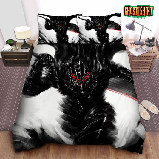 Berserk Guts In Berserker Armor With Full Power Artwork Bed Sheets Duvet Cover Bedding Set