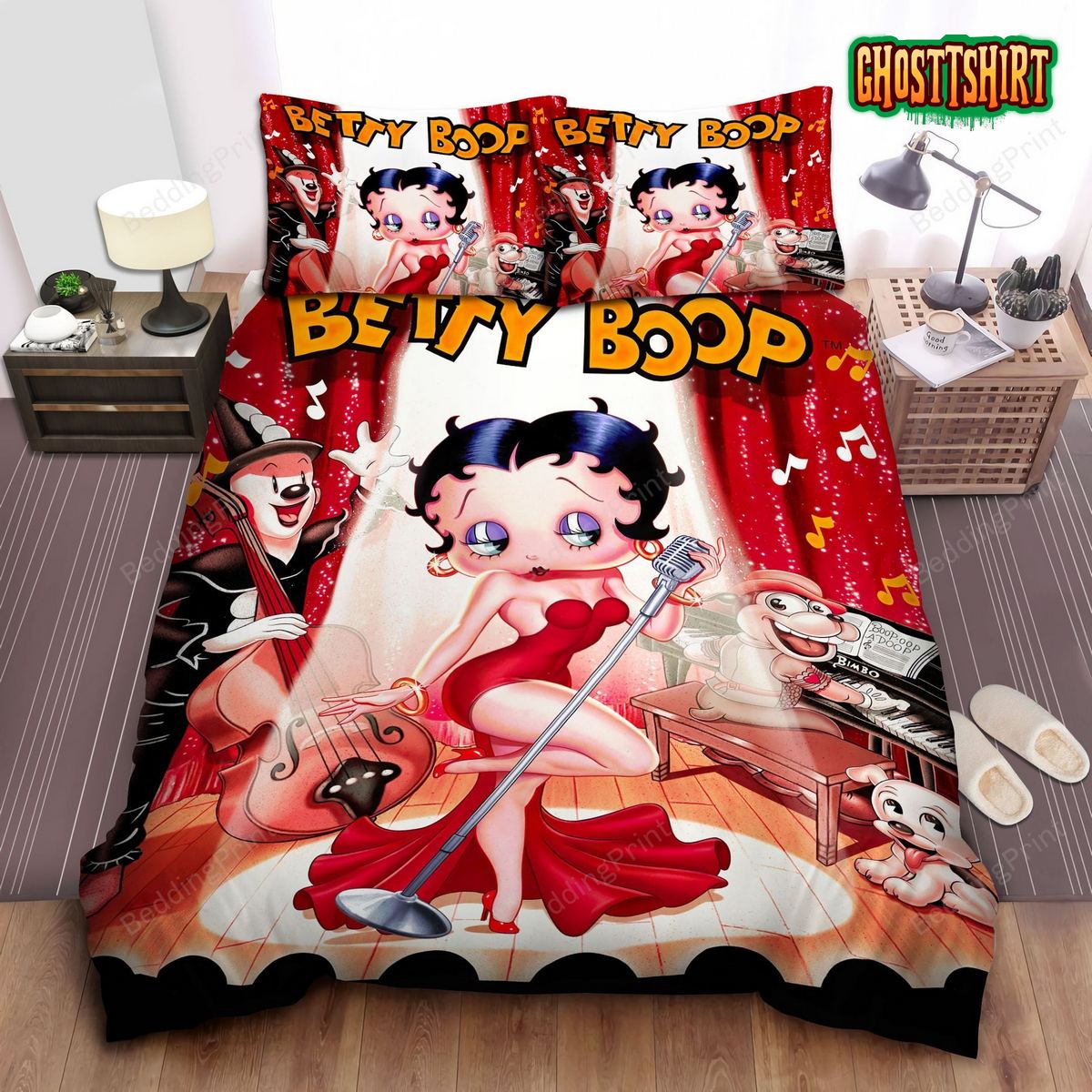 Betty Boop Concert Bed Sheets Duvet Cover Bedding Set
