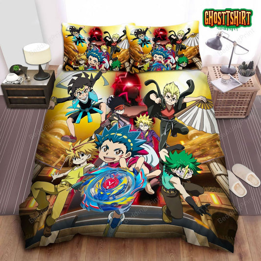Beyblade Burst Evolution Bed Sheets Duvet Cover Bedding Set