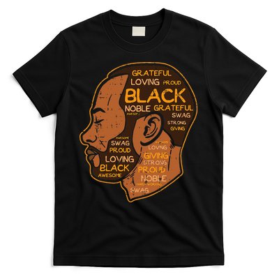 Black History Afro Man Words African American Father Dad T-Shirt