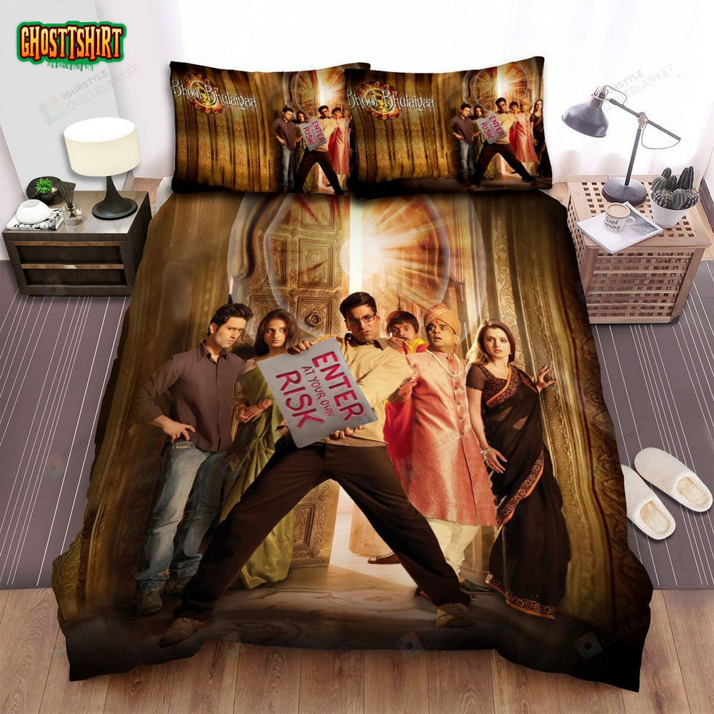Bhool Bhulaiyaa (2007) Poster Bed Sheets Spread Comforter Duvet Cover Bedding Set