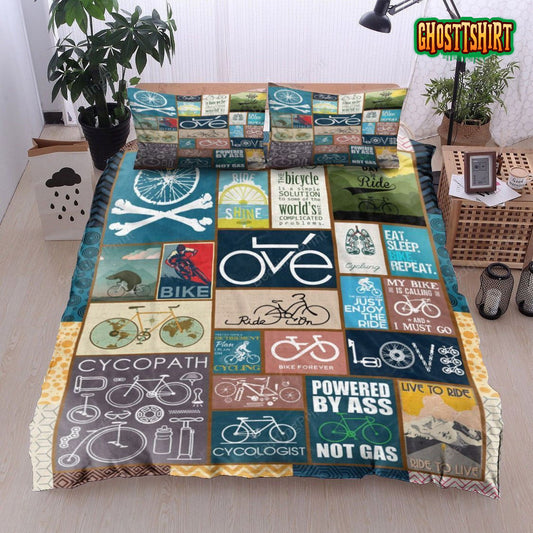 Bicycling My Bike Is Calling And I Must Go Bed Sheets Duvet Cover Bedding Set