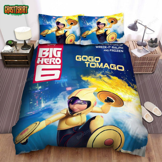 Big Hero 6 (2014) Gogo Tomago Poster Bed Sheets Duvet Cover Bedding Set