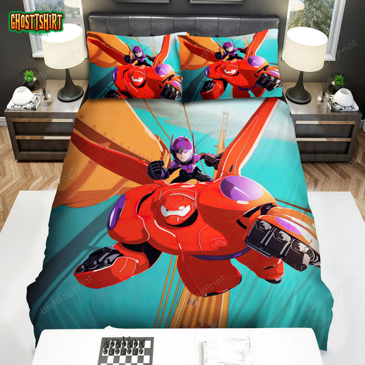 Big Hero 6 (2014) Movie Digital Art 4 Bed Sheets Duvet Cover Bedding Set