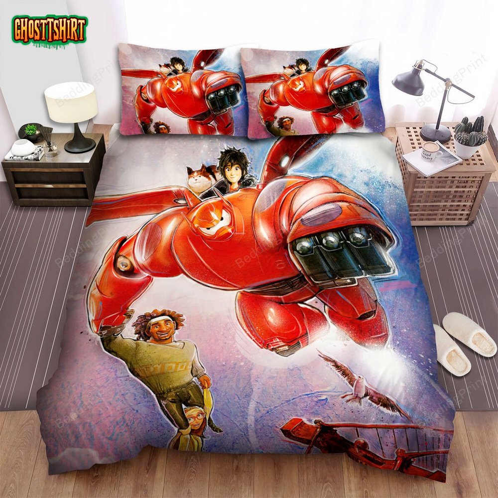 Big Hero 6 (2014) Movie Digital Art Bed Sheets Duvet Cover Bedding Set