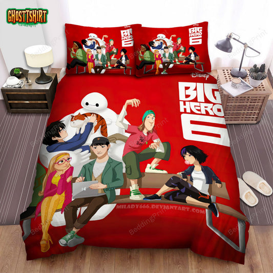Big Hero 6 (2014) Movie Illustration 4 Bed Sheets Duvet Cover Bedding Set