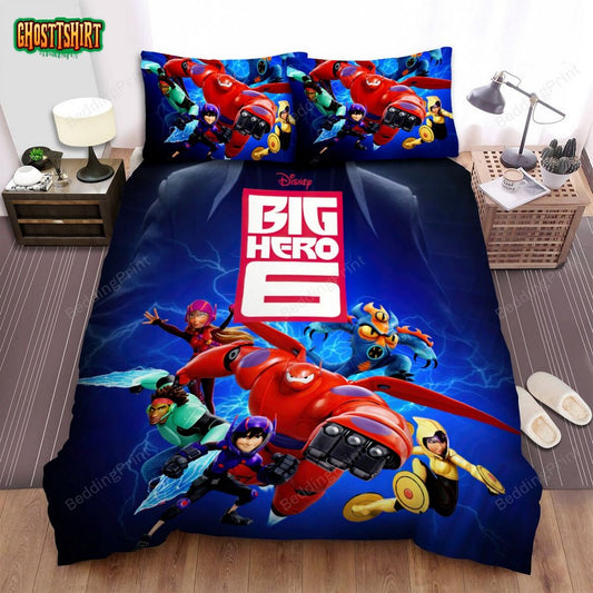 Big Hero 6 (2014) Movie Poster Fanart 4 Bed Sheets Duvet Cover Bedding Set