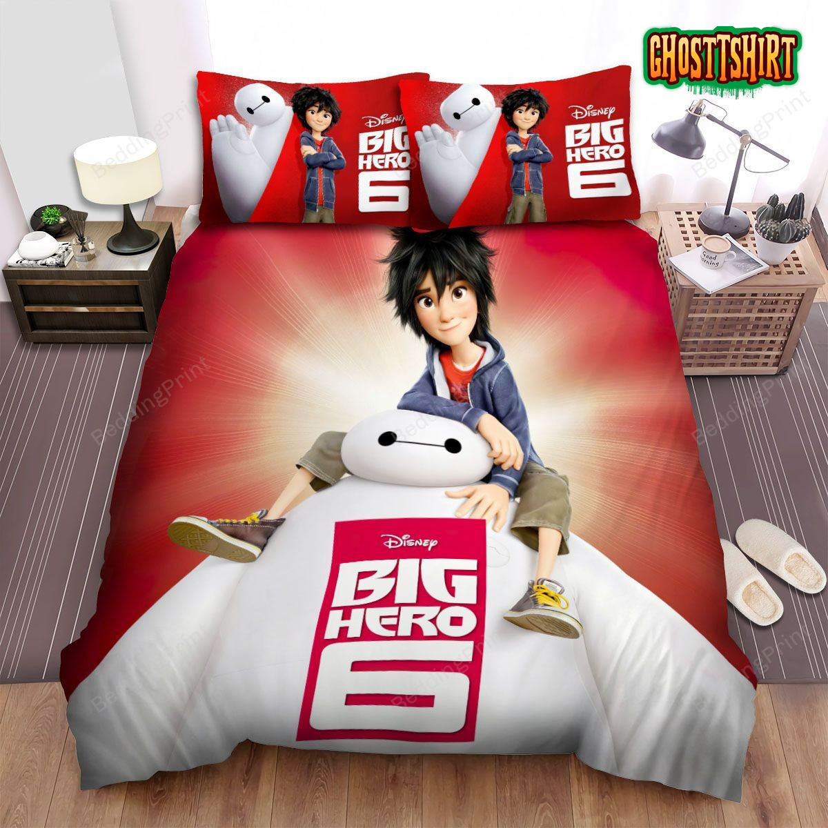 Big Hero 6 Baymax Carrying Hiro Bed Sheets Duvet Cover Bedding Set