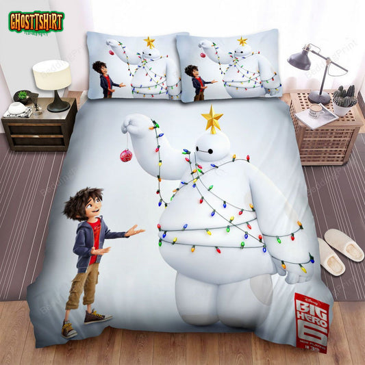 Big Hero 6 Baymax Christmas Tree Bed Sheets Duvet Cover Bedding Set