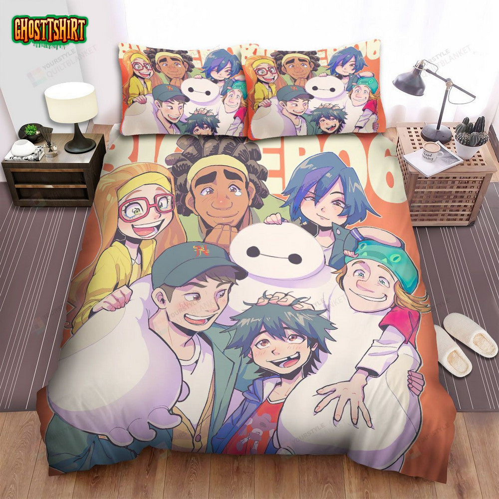 Big Hero 6 Characters Art Bed Sheets Spread Comforter Duvet Cover Bedding Set