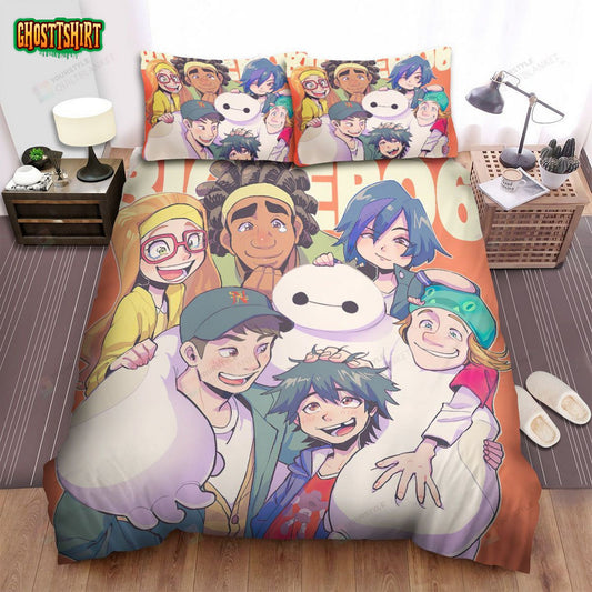 Big Hero 6 Characters Art Bed Sheets Spread Comforter Duvet Cover Bedding Set