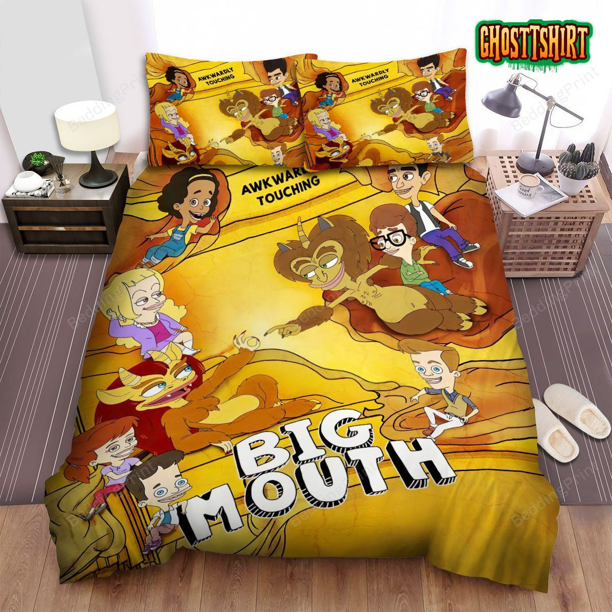 Big Mouth Awkwardly Touching Bed Sheets Spread Duvet Cover Bedding Set