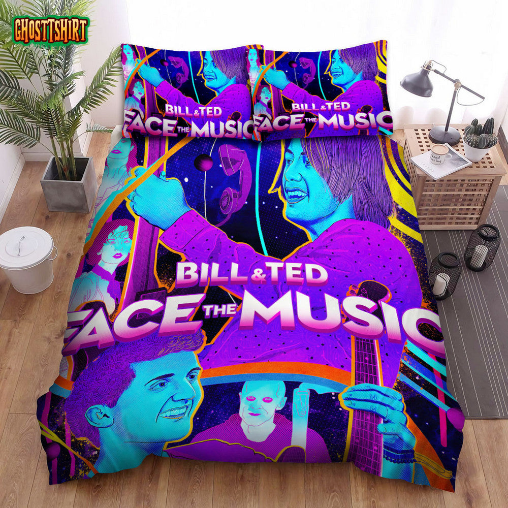 Bill & Ted Face The Music (2020) Movie Illustration 2 Bed Sheets Duvet Cover Bedding Set